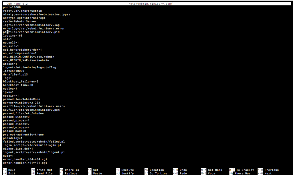 Webmin SSH Port Değiştirme